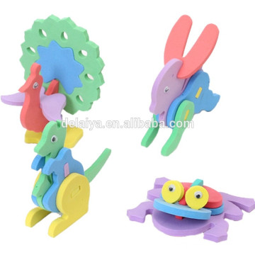 Haute qualité DIY enfants fait main 3D modèle animal puzzle EVA assemblé jouets